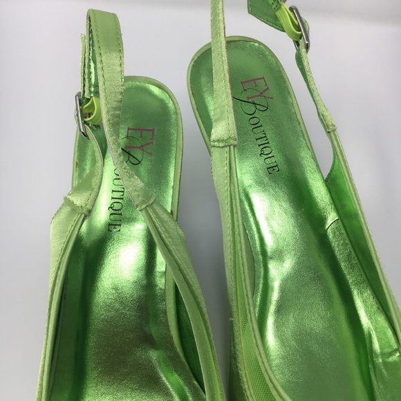 EY Boutique Women's Green Satin 2.5 Inches Heel - Picture 5 of 16